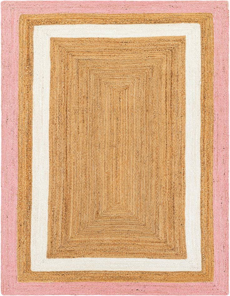 Detail image of 5' 1 x 8' Handmade Braided Jute Rug