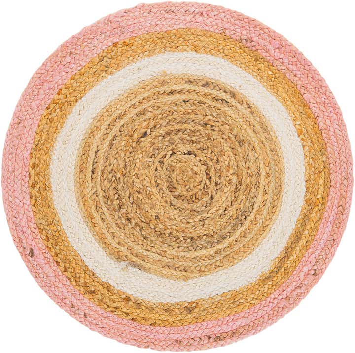 2' x 2' Handmade Braided Jute Round Rug