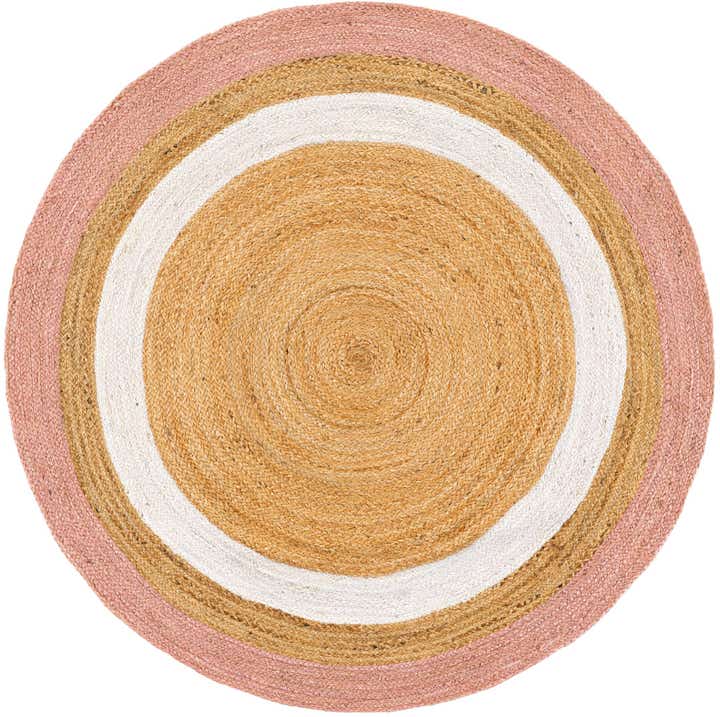 5' 1 x 5' 1 Handmade Braided Jute Round Rug
