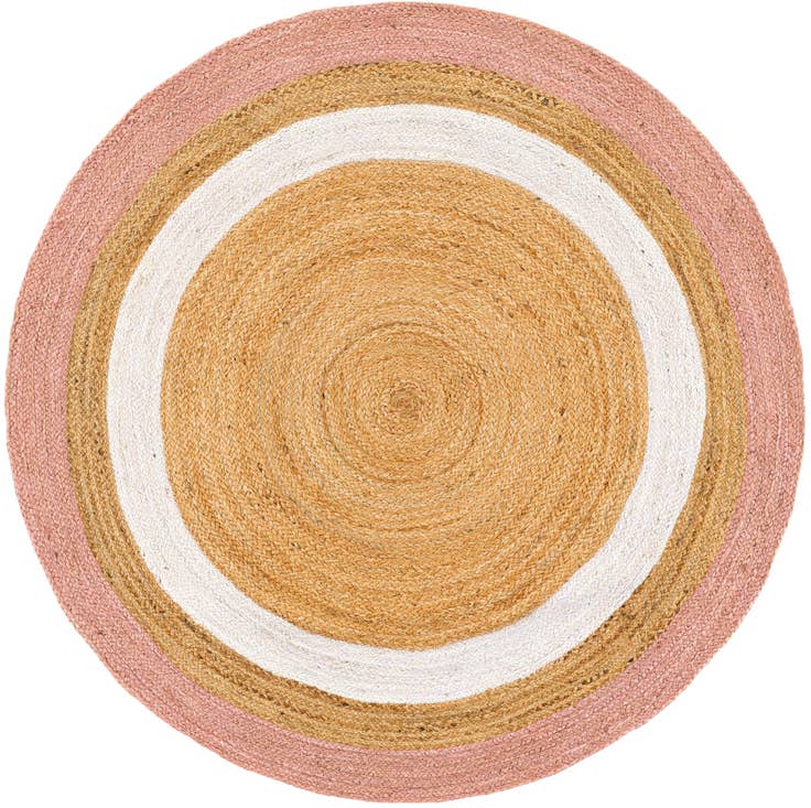 Detail image of 5' 1 x 5' 1 Handmade Braided Jute Round Rug