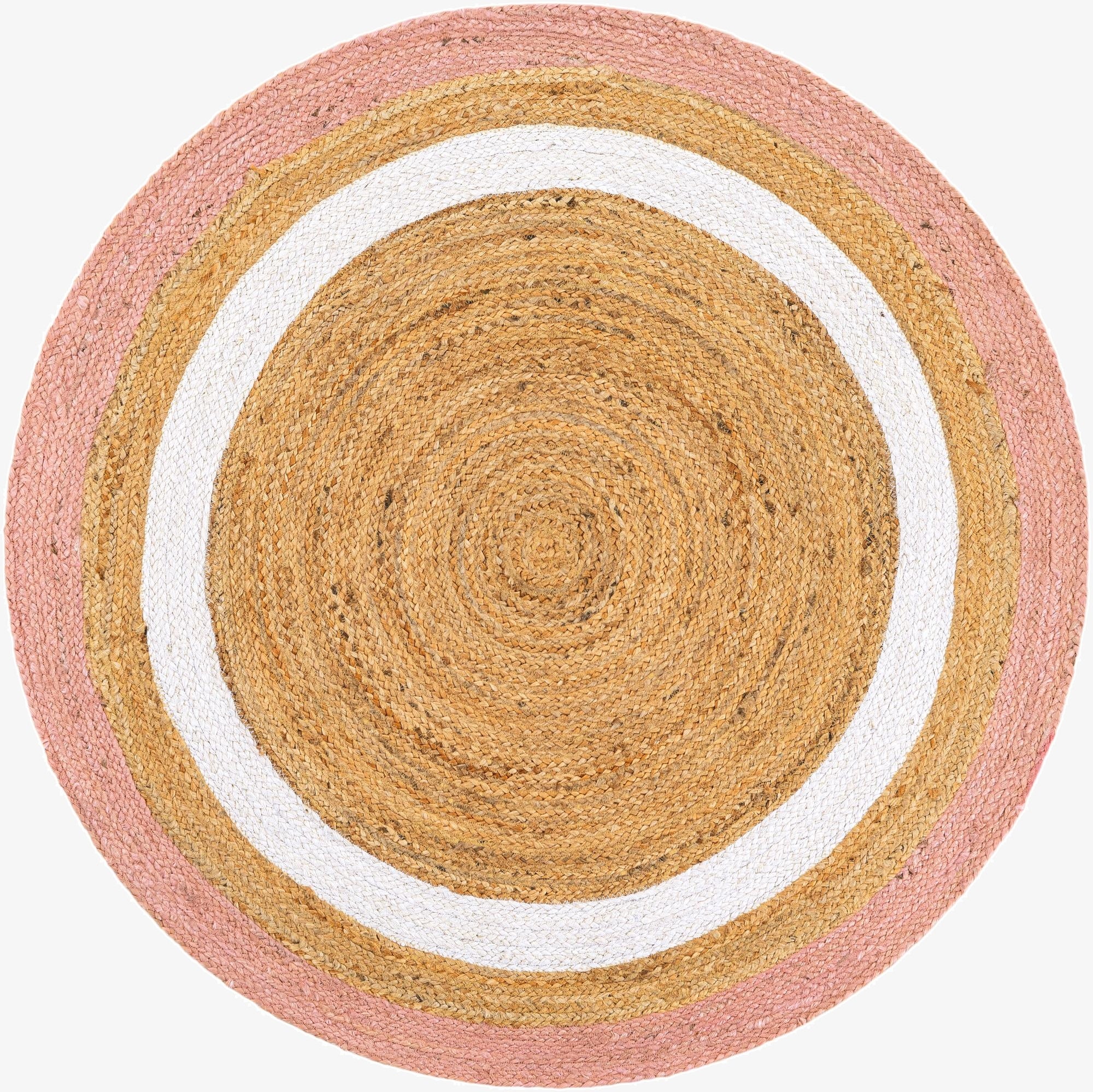 4' 1 x 4' 1  Hand Braided Jute Round Rug