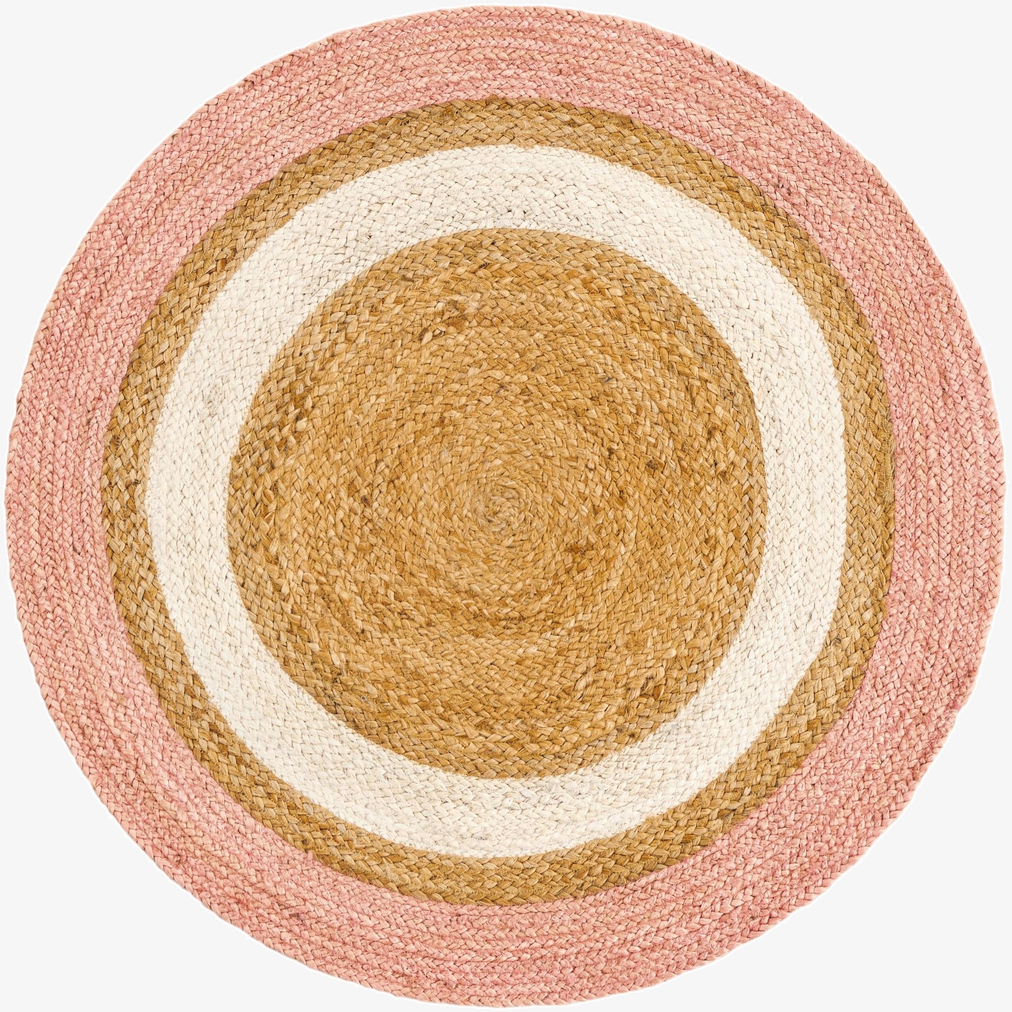3' 1 x 3' 1  Hand Braided Jute Round Rug