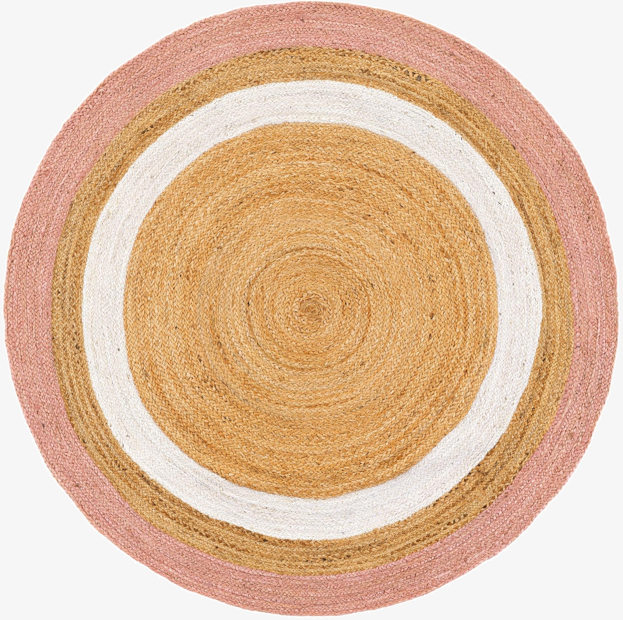 5' 1 x 5' 1  Hand Braided Jute Round Rug