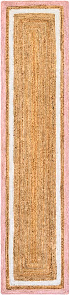 Detail image of 2' 7 x 12' Handmade Braided Jute Runner Rug