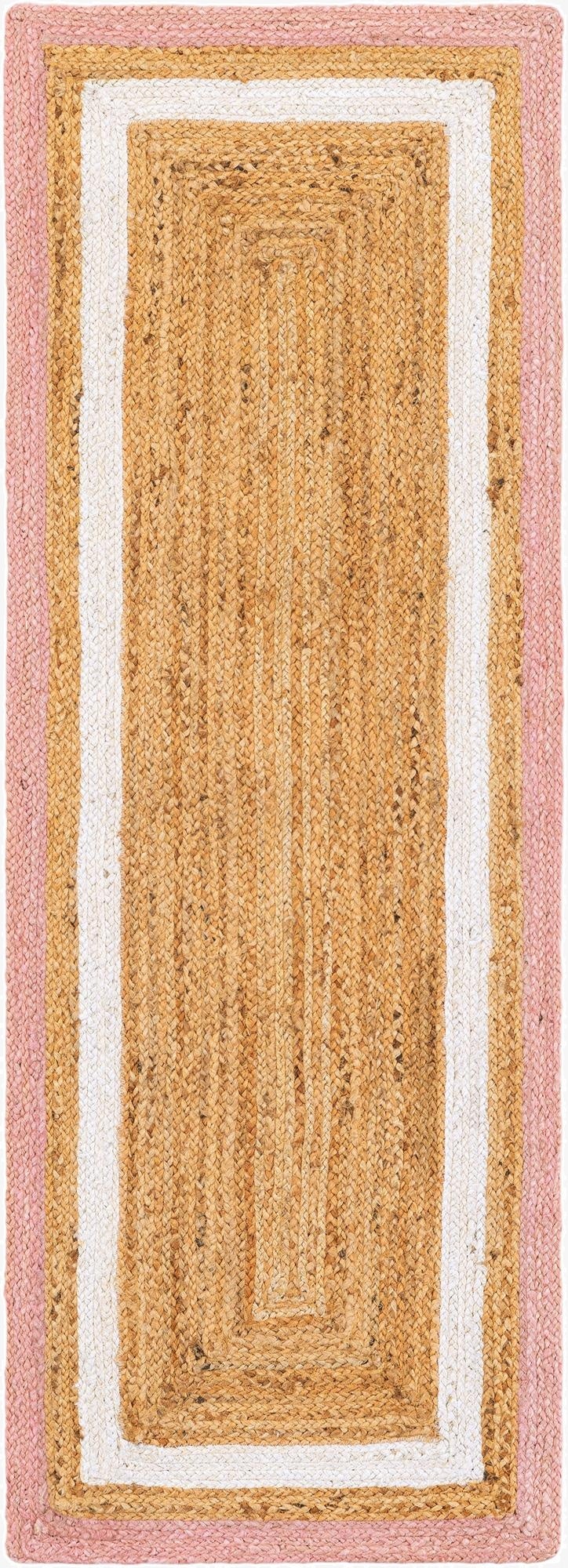 2' x 6' 1  Hand Braided Jute Runner Rug