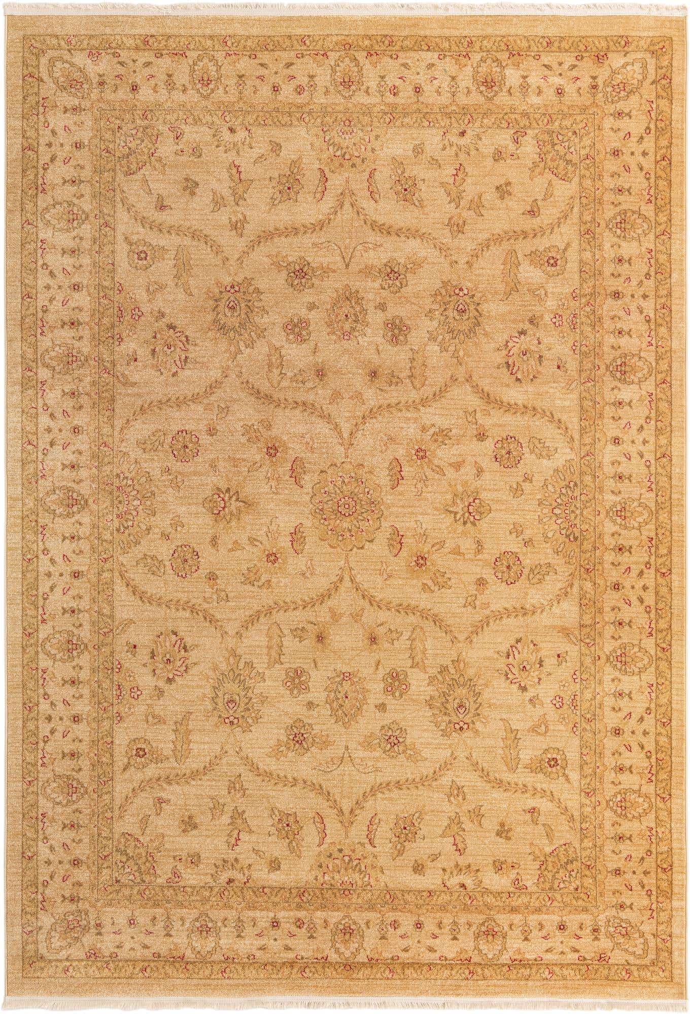7' x 10' Placerville · Floral medallion rug, cream and beige