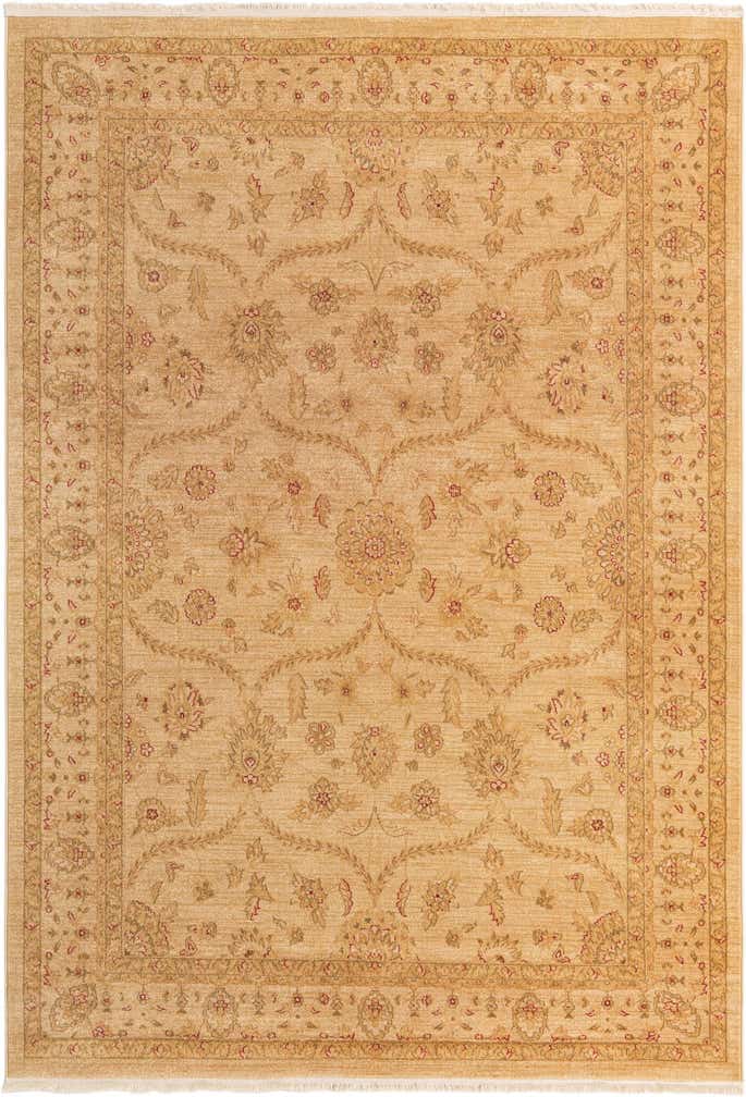 7' x 10' Placerville · Floral medallion rug, cream and beige