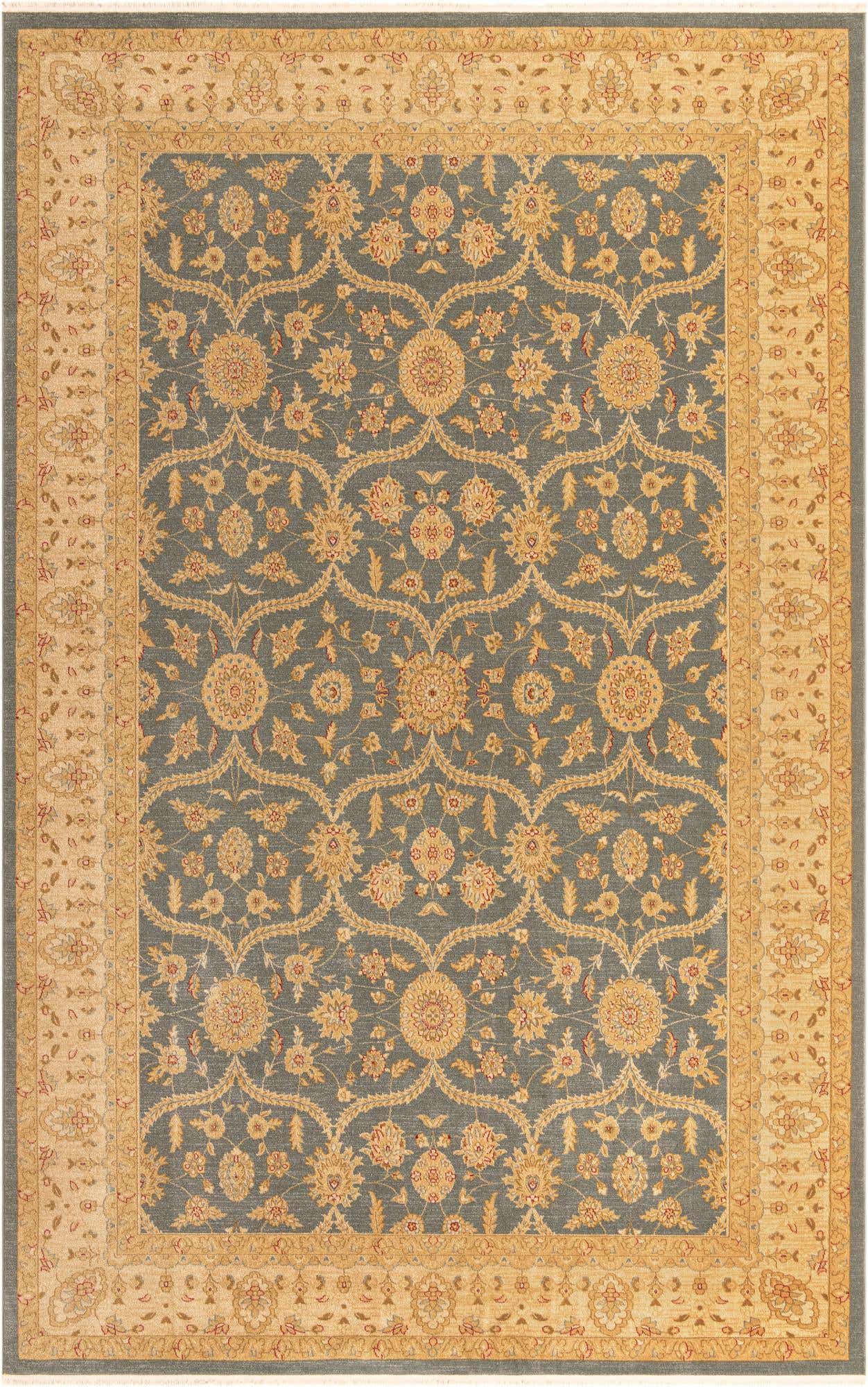 10' 6 x 16' 5 Placerville · Floral oriental rug, blue and beige