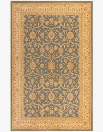 Placerville · Floral oriental rug, blue and beige