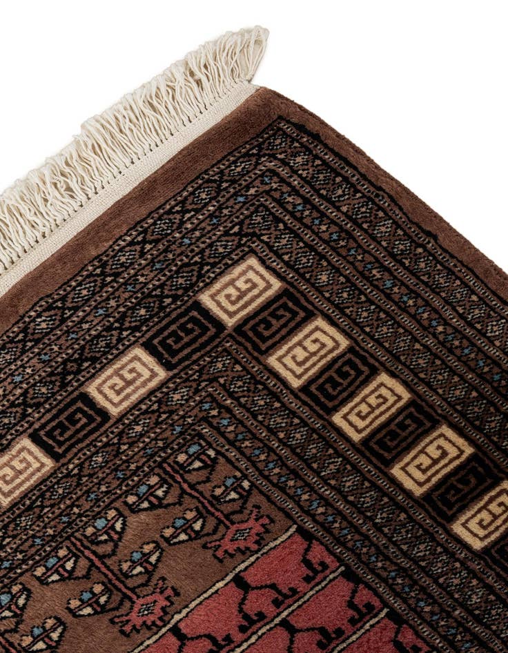 Detail image of 4' 4 x 6' 6  Hand Knotted Bokhara Oriental Wool Rug