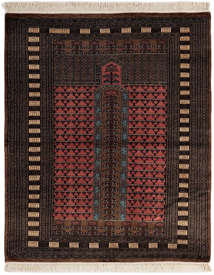 Detail image of 4' 4 x 6' 6 Hand Knotted Bokhara Oriental Wool Rug