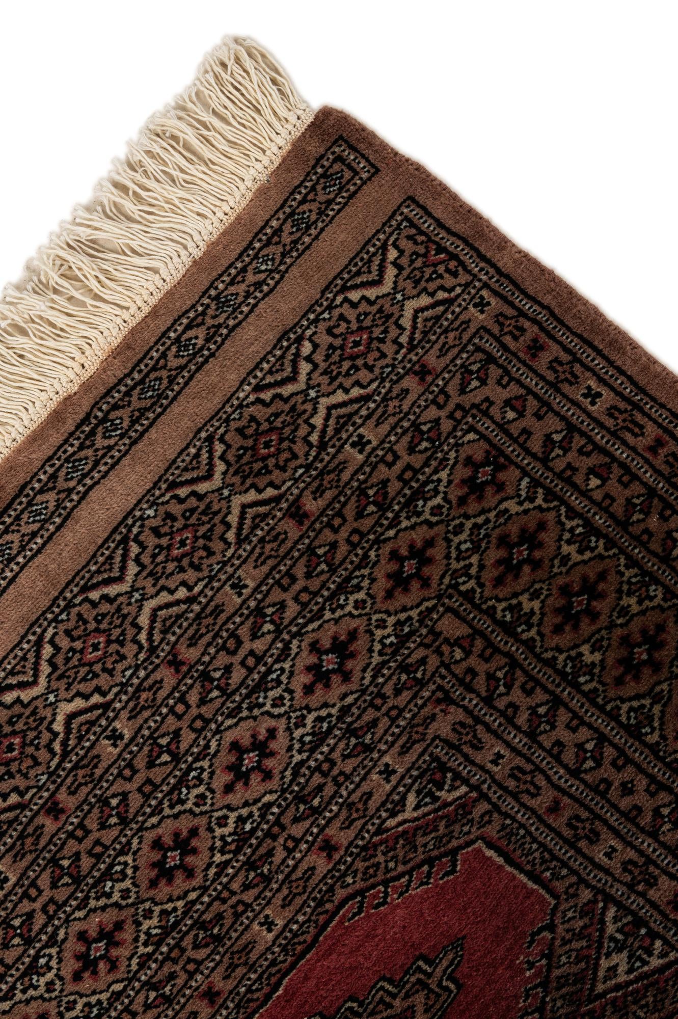 4' 3 x 5' 10 Hand Knotted Bokhara Oriental Wool Rug