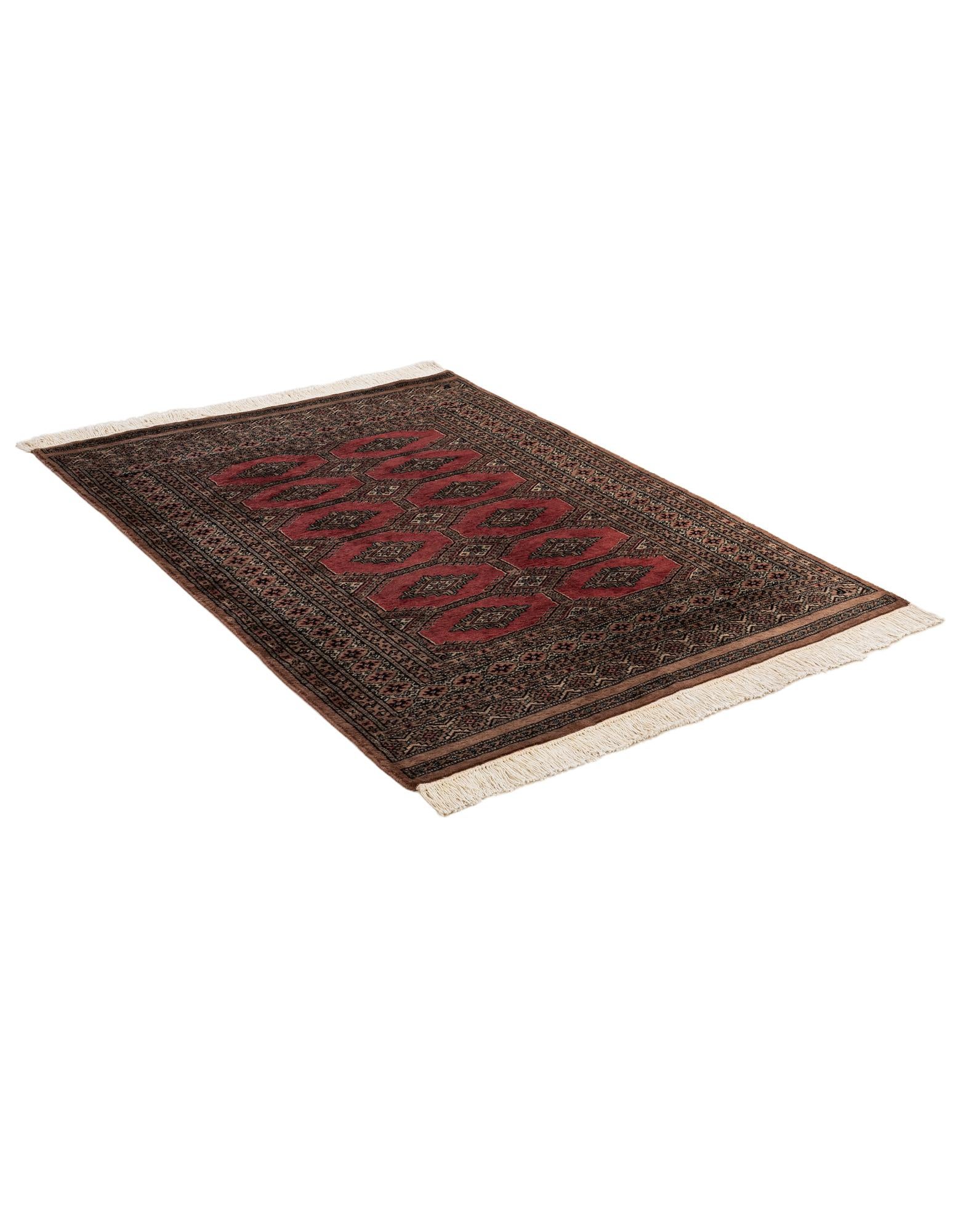 4' 3 x 5' 10 Hand Knotted Bokhara Oriental Wool Rug