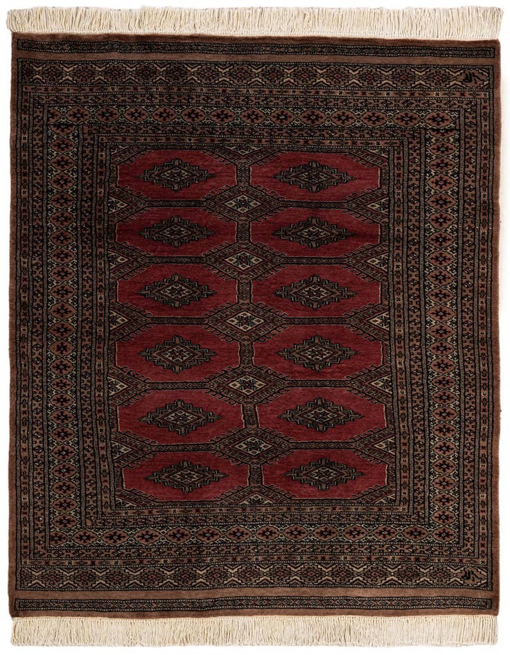 Detail image of 4' 3 x 5' 10 Hand Knotted Bokhara Oriental Wool Rug