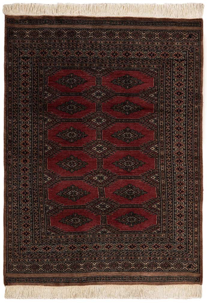 4' 3 x 5' 10 Hand Knotted Bokhara Oriental Wool Rug