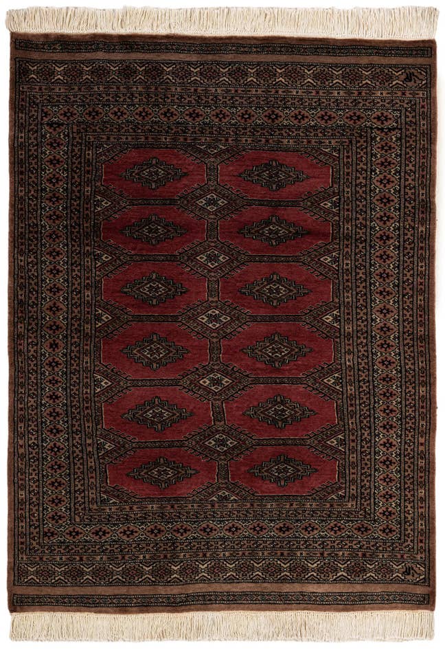 Detail image of 4' 3 x 5' 10 Hand Knotted Bokhara Oriental Wool Rug
