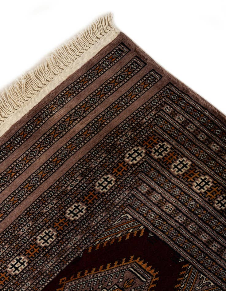 Detail image of 4' 3 x 6'  Hand Knotted Bokhara Oriental Wool Rug