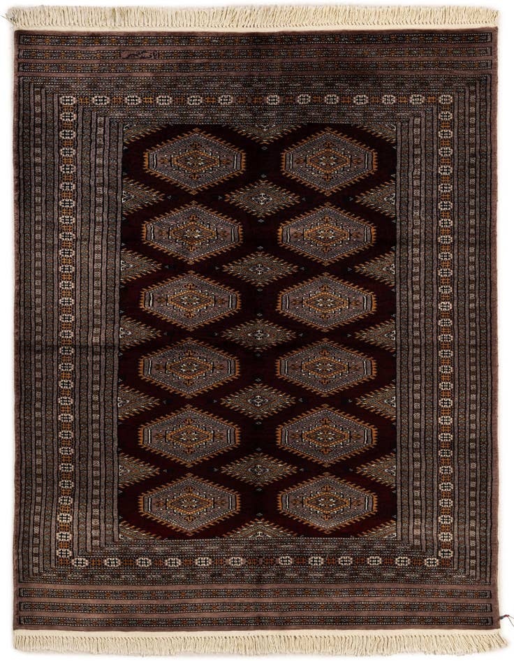 Detail image of 4' 3 x 6' Hand Knotted Bokhara Oriental Wool Rug