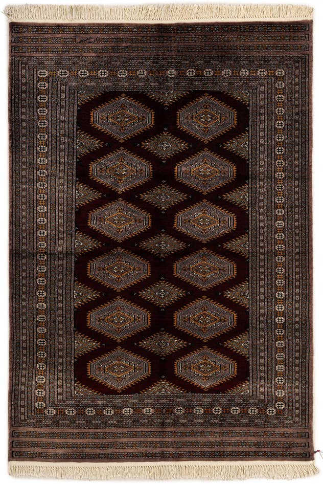 Detail image of 4' 3 x 6' Hand Knotted Bokhara Oriental Wool Rug