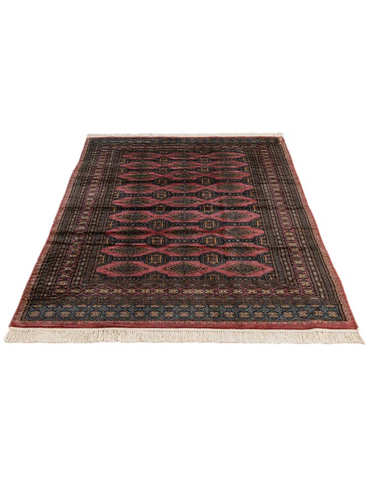 Detail image of 4' 2 x 6' 4 Hand Knotted Bokhara Oriental Wool Rug