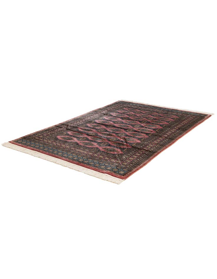 Detail image of 4' 2 x 6' 4 Hand Knotted Bokhara Oriental Wool Rug