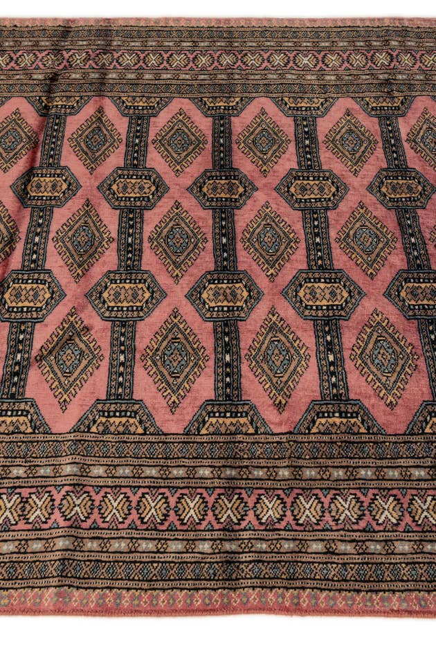 Detail image of 4' 2 x 6' 4 Hand Knotted Bokhara Oriental Wool Rug