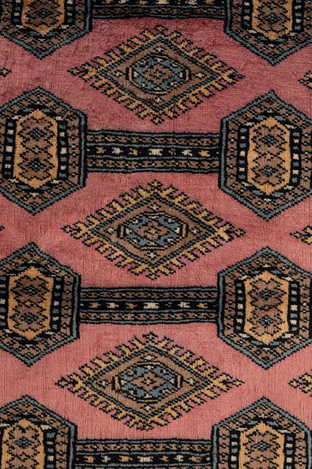 Detail image of 4' 2 x 6' 4 Hand Knotted Bokhara Oriental Wool Rug