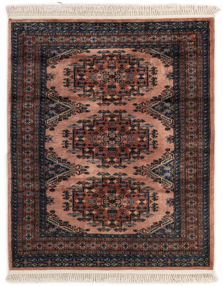 Detail image of 4' 3 x 6' Hand Knotted Bokhara Oriental Wool Rug