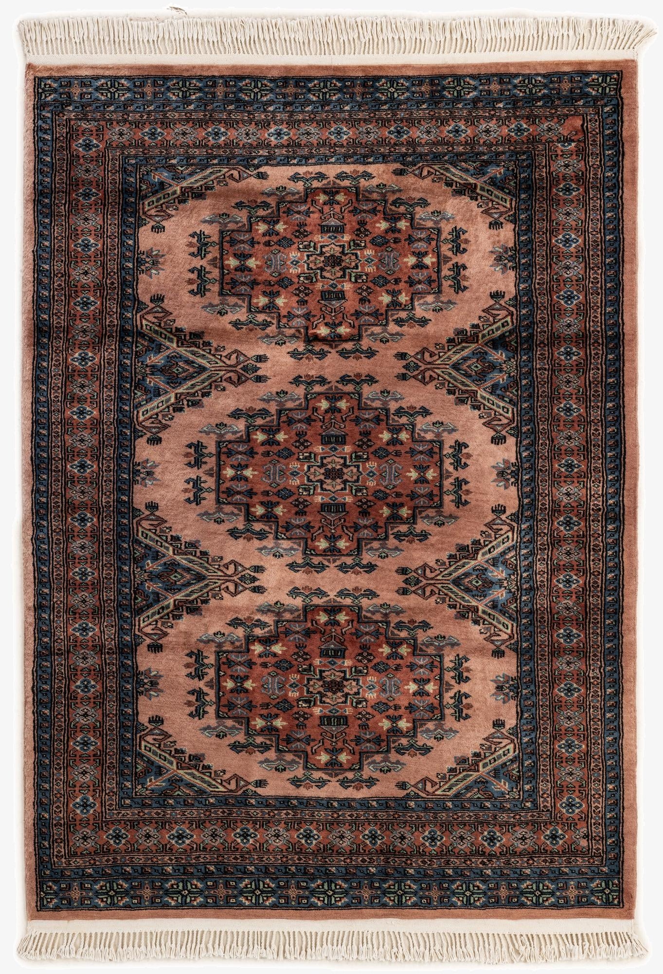 4' 3 x 6'  Hand Knotted Bokhara Oriental Wool Rug