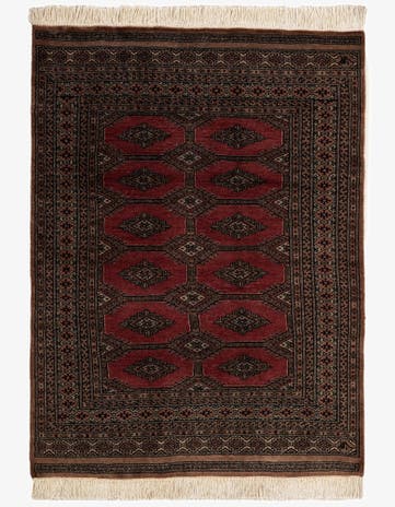 4' 3 x 5' 10 Hand Knotted Bokhara Oriental Wool Rug