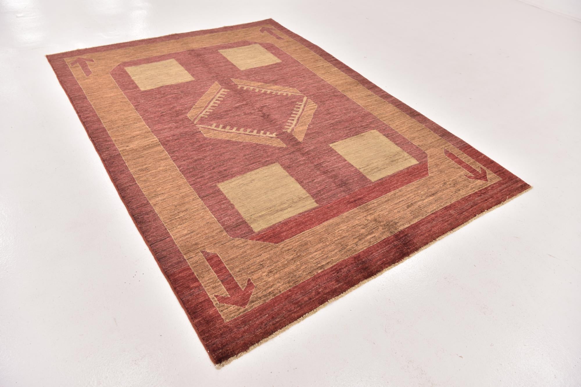 5' 6 x 7' 8 Hand Knotted Kashkuli Gabbeh Wool Rug