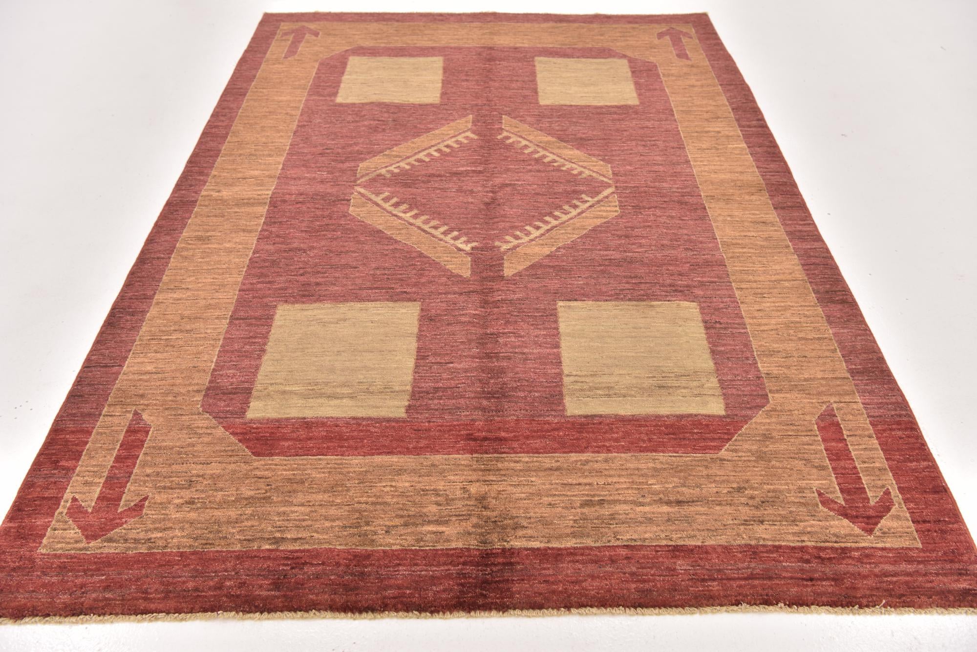 5' 6 x 7' 8 Hand Knotted Kashkuli Gabbeh Wool Rug