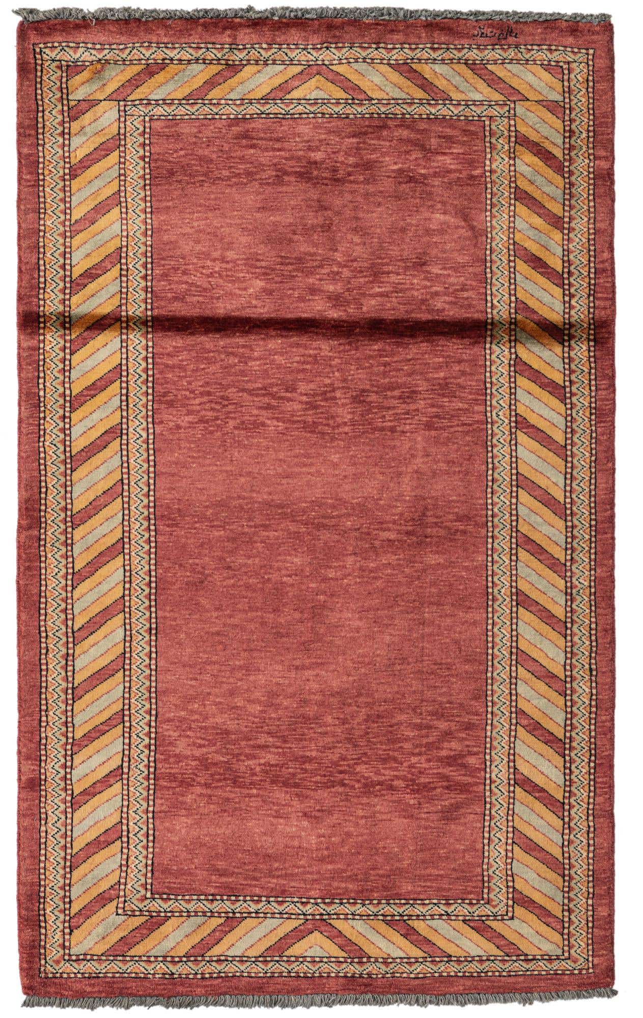 3' 2 x 5' 2 Hand Knotted Kashkuli Gabbeh Oriental Wool Rug