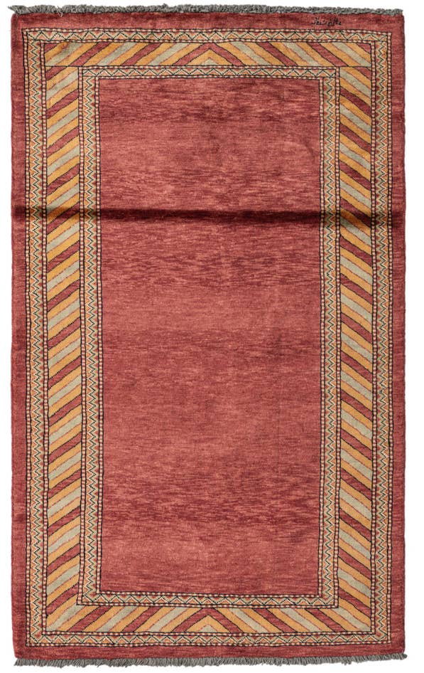 Detail image of 3' 2 x 5' 2 Hand Knotted Kashkuli Gabbeh Oriental Wool Rug