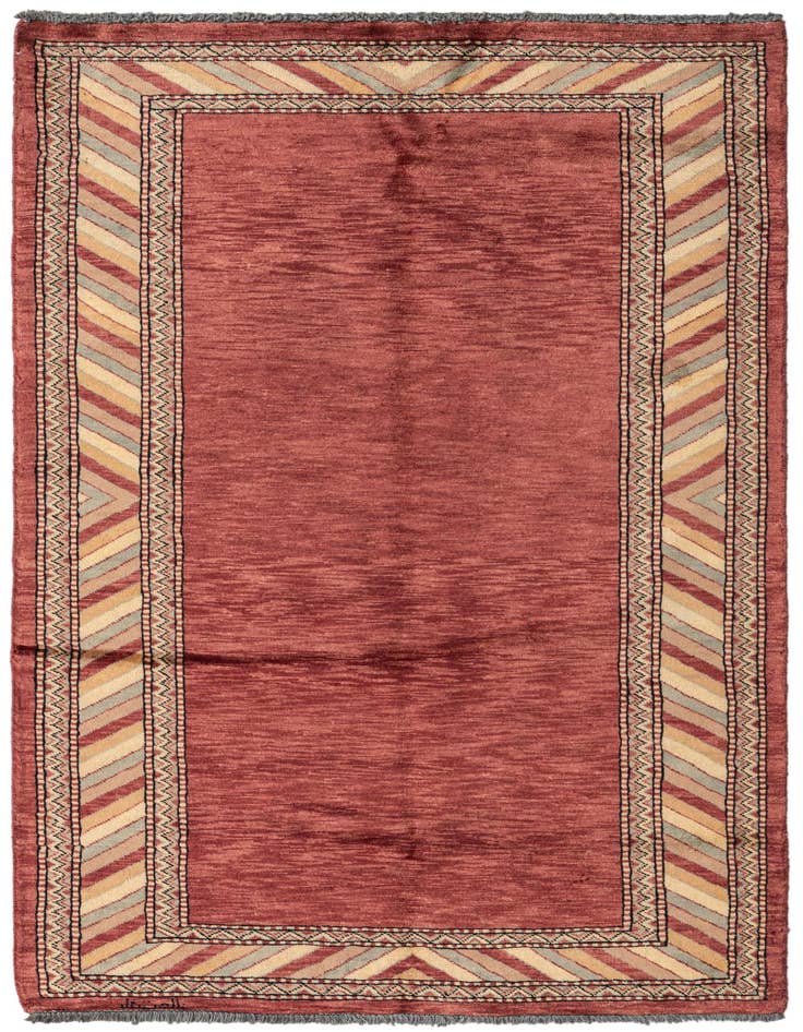 Detail image of 3' 2 x 5' 3 Hand Knotted Kashkuli Gabbeh Oriental Wool Rug
