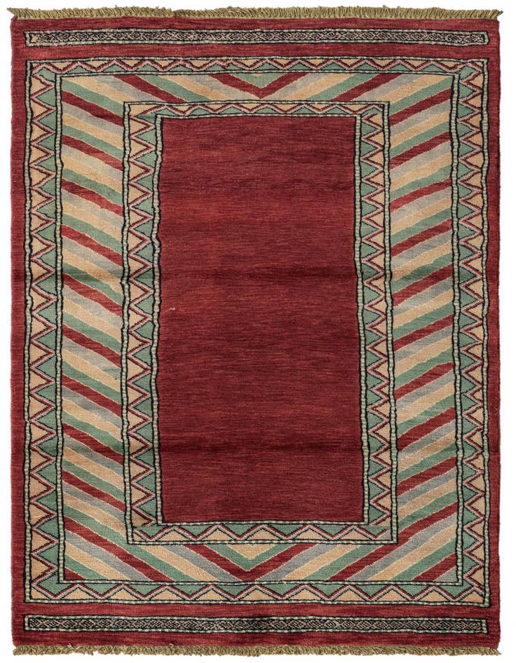Detail image of 3' 2 x 5' 1 Hand Knotted Kashkuli Gabbeh Oriental Wool Rug