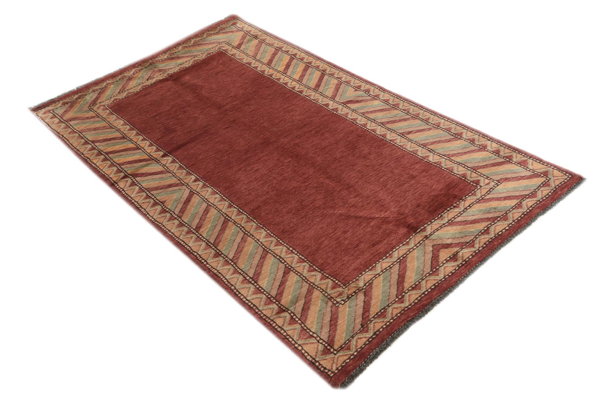 3' 2 x 5' 2 Hand Knotted Kashkuli Gabbeh Oriental Wool Rug