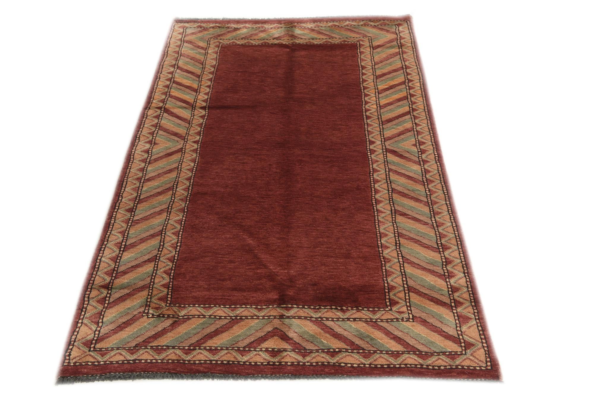 3' 2 x 5' 2 Hand Knotted Kashkuli Gabbeh Oriental Wool Rug