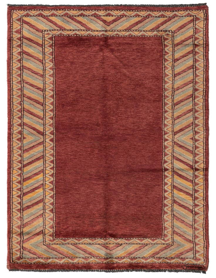 Detail image of 3' 2 x 5' 2 Hand Knotted Kashkuli Gabbeh Oriental Wool Rug
