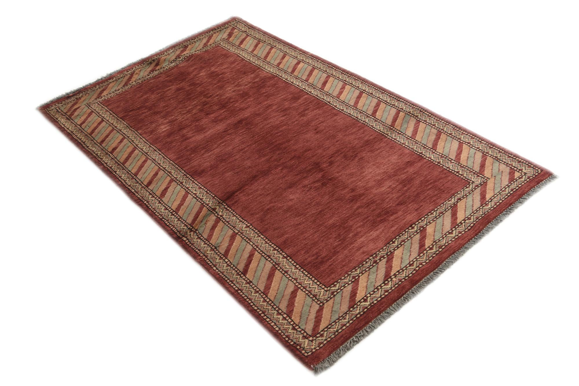 3' 3 x 5' 2 Hand Knotted Kashkuli Gabbeh Oriental Wool Rug
