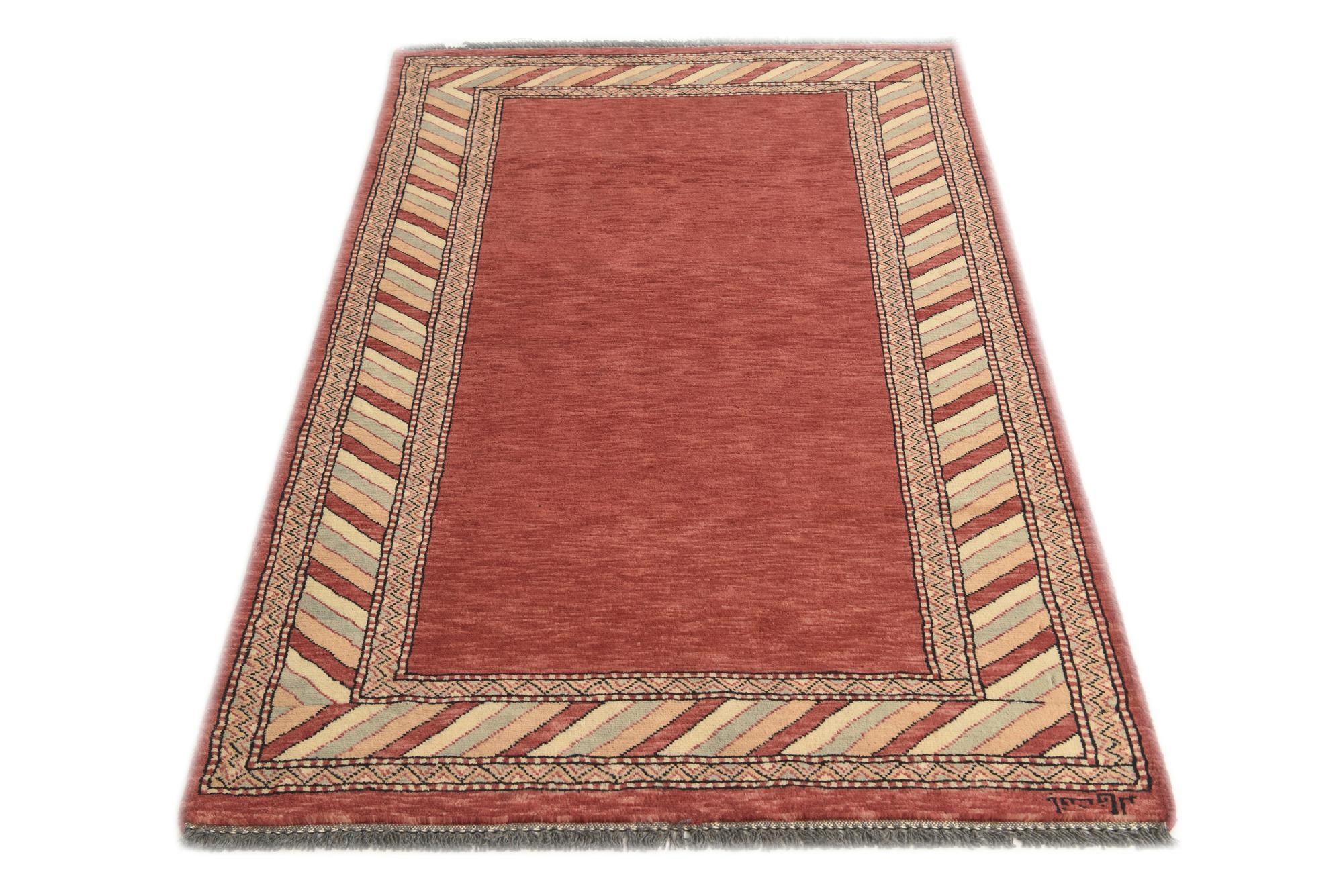 3' 2 x 4' 10 Hand Knotted Kashkuli Gabbeh Oriental Wool Rug