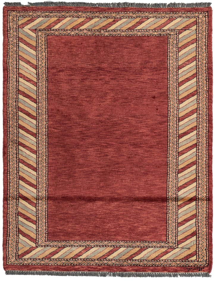 Detail image of 3' 2 x 4' 10 Hand Knotted Kashkuli Gabbeh Oriental Wool Rug