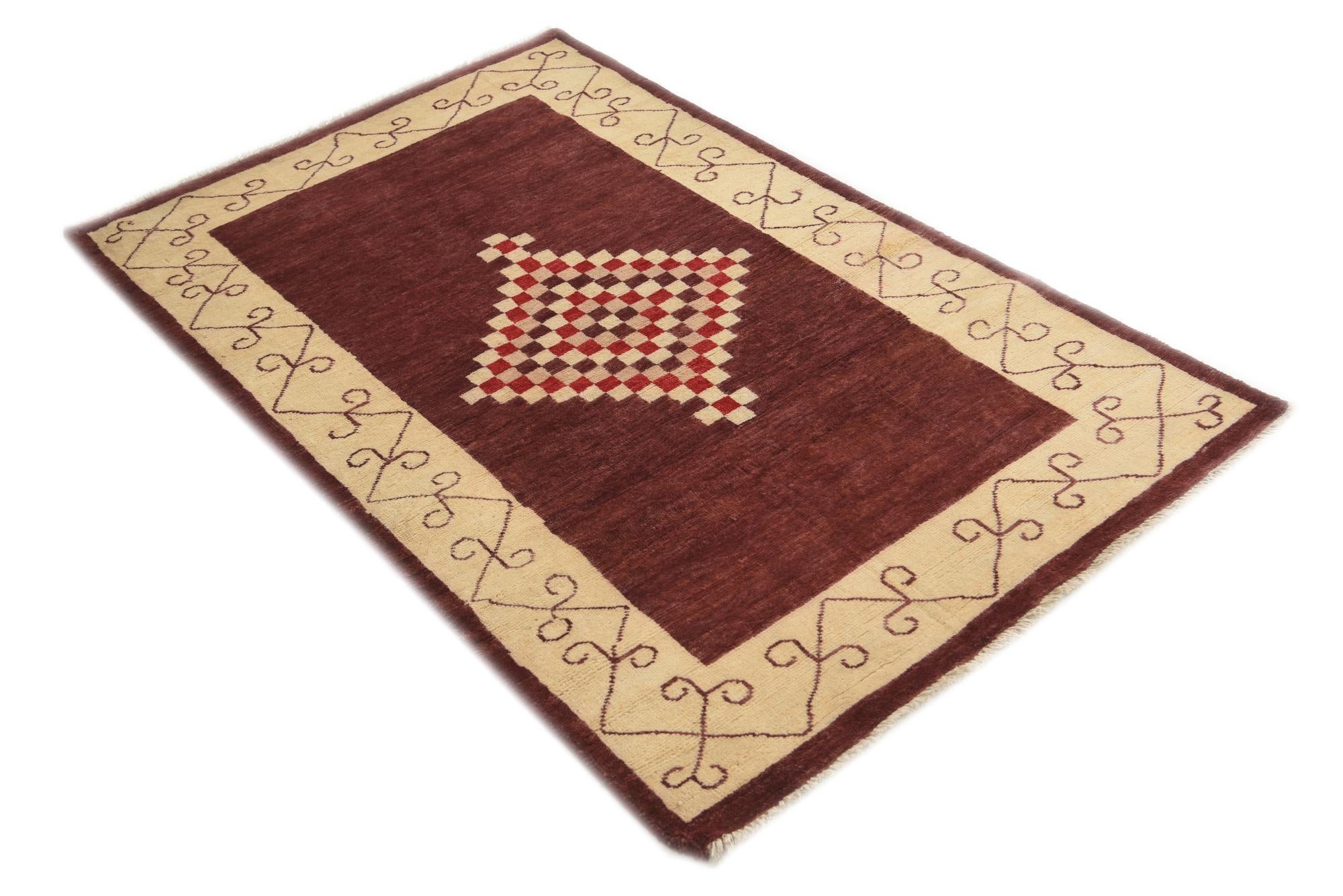3' 1 x 4' 10 Hand Knotted Kashkuli Gabbeh Oriental Wool Rug