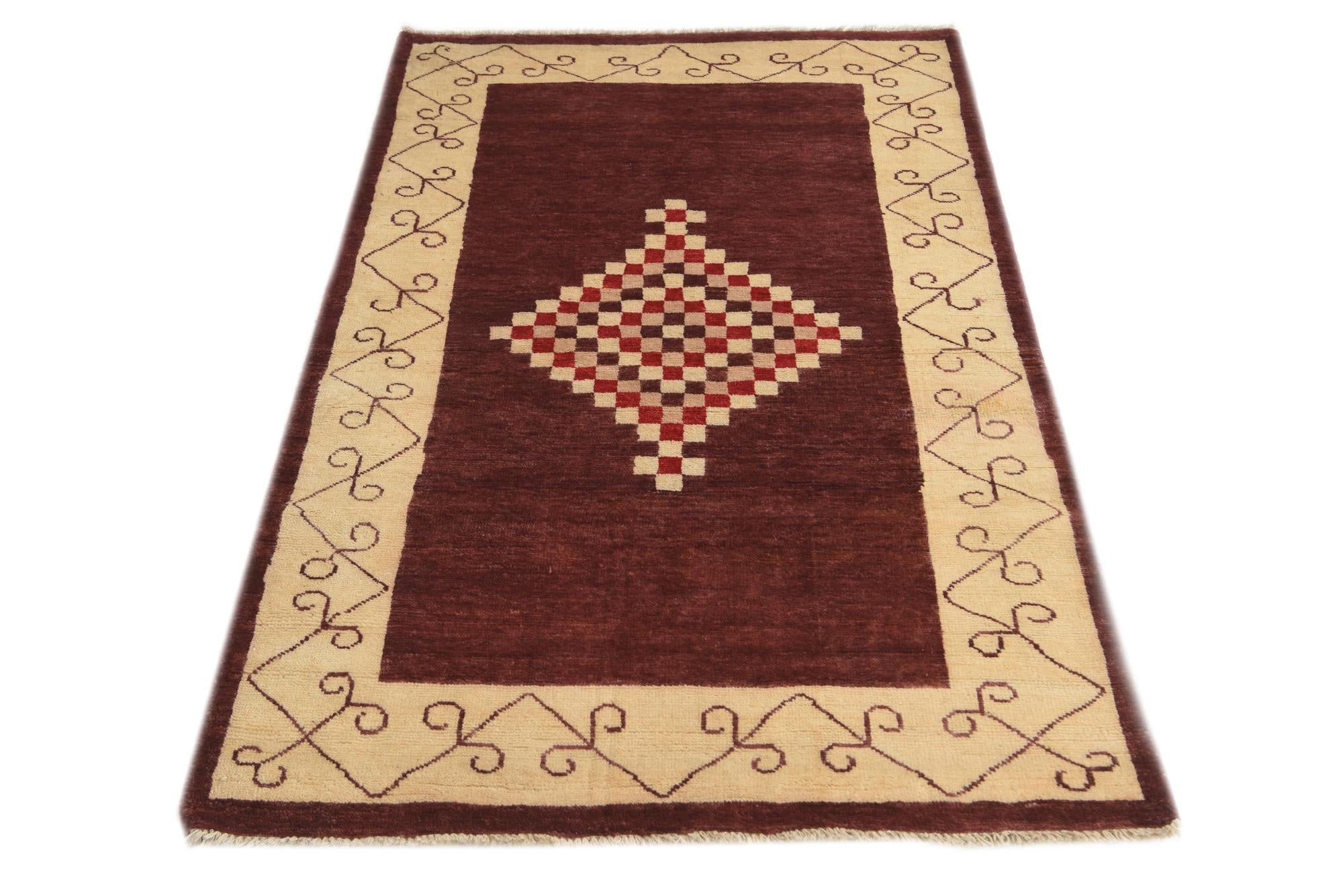 3' 1 x 4' 10 Hand Knotted Kashkuli Gabbeh Oriental Wool Rug