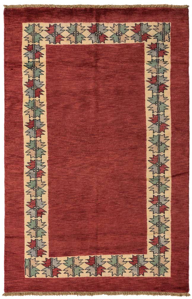 4' x 6' 4 Hand Knotted Kashkuli Gabbeh Oriental Wool Rug
