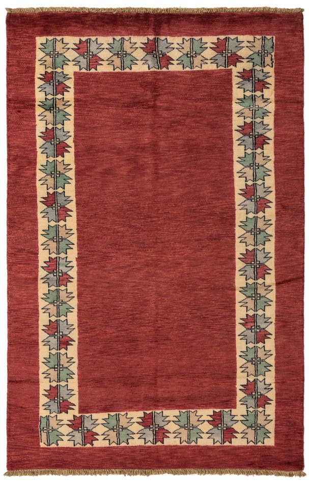 Detail image of 4' x 6' 4 Hand Knotted Kashkuli Gabbeh Oriental Wool Rug