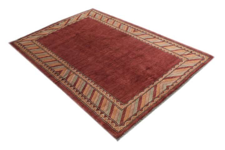 4' 3 x 6' 2 Hand Knotted Kashkuli Gabbeh Oriental Wool Rug
