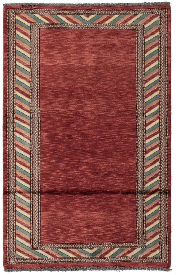 Detail image of 3' 2 x 5' Hand Knotted Kashkuli Gabbeh Oriental Wool Rug