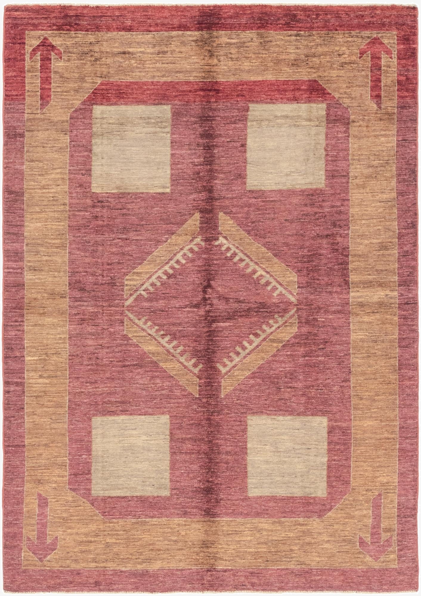 5' 6 x 7' 8  Hand Knotted Kashkuli Gabbeh Wool Rug