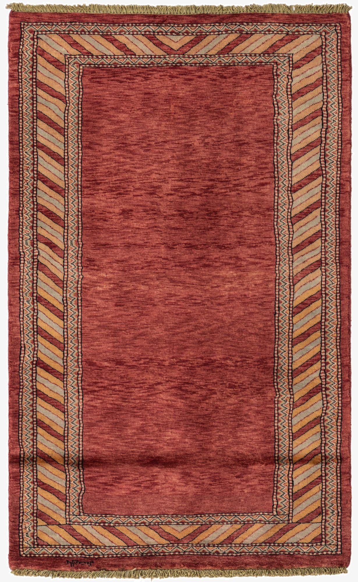 3' 2 x 5' 1  Hand Knotted Kashkuli Gabbeh Oriental Wool Rug